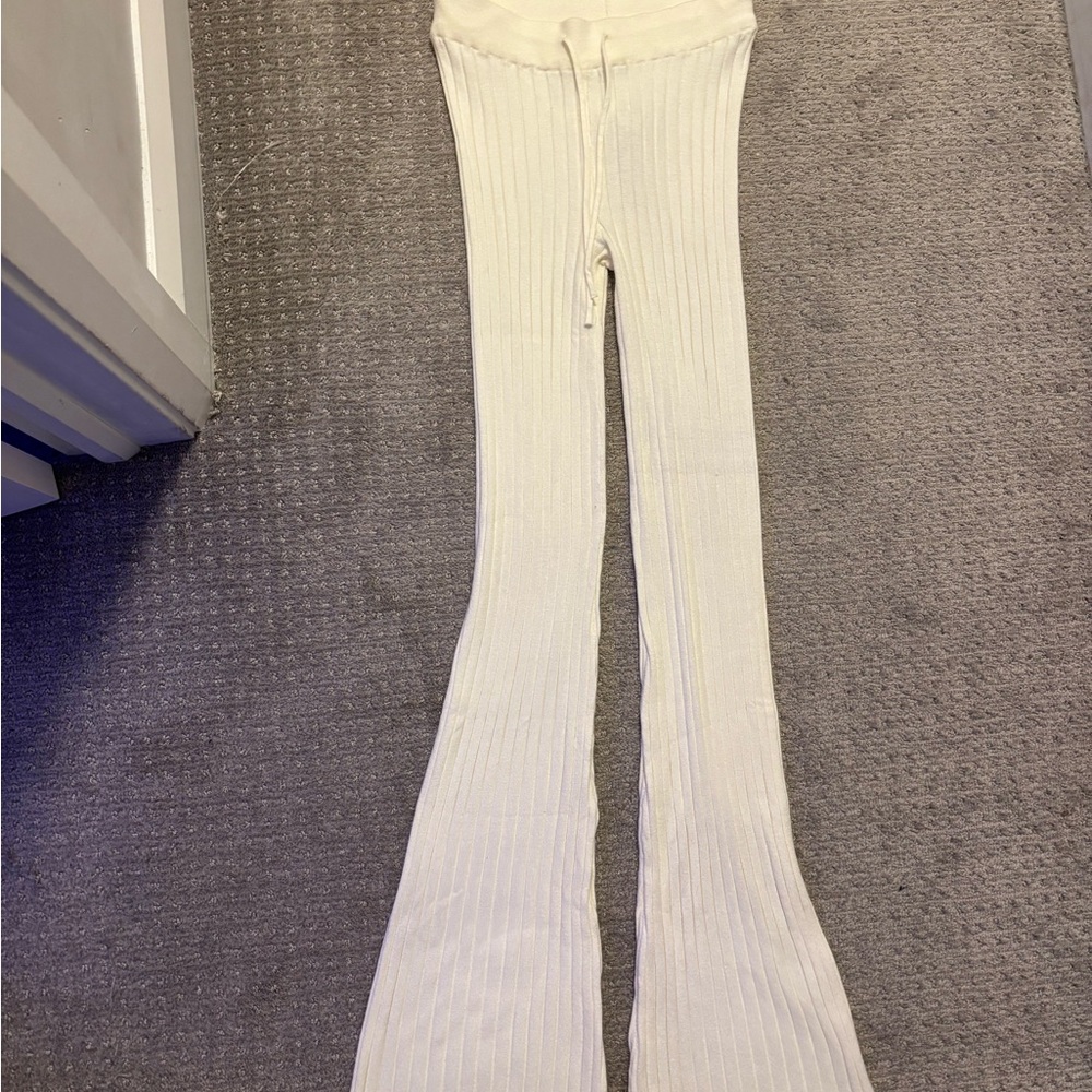 Forever 21 Off-White Ribbed Pants